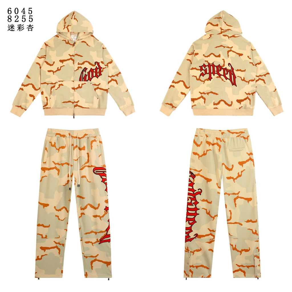 Godspeed Camo Embroidered Hoodie & Pants Matching Set